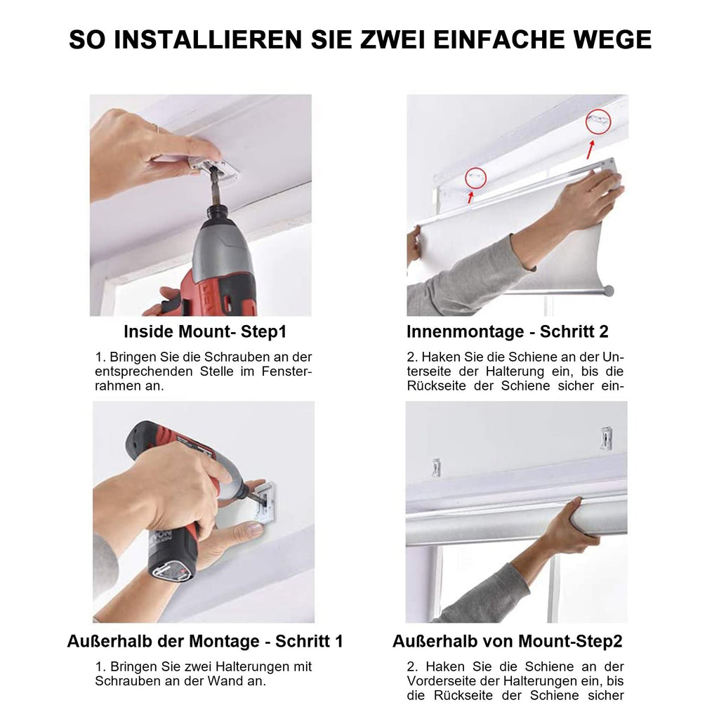 Cosmo Go Senkrechtmarkise AußenRollo Dunkelgrau/Hellgrau