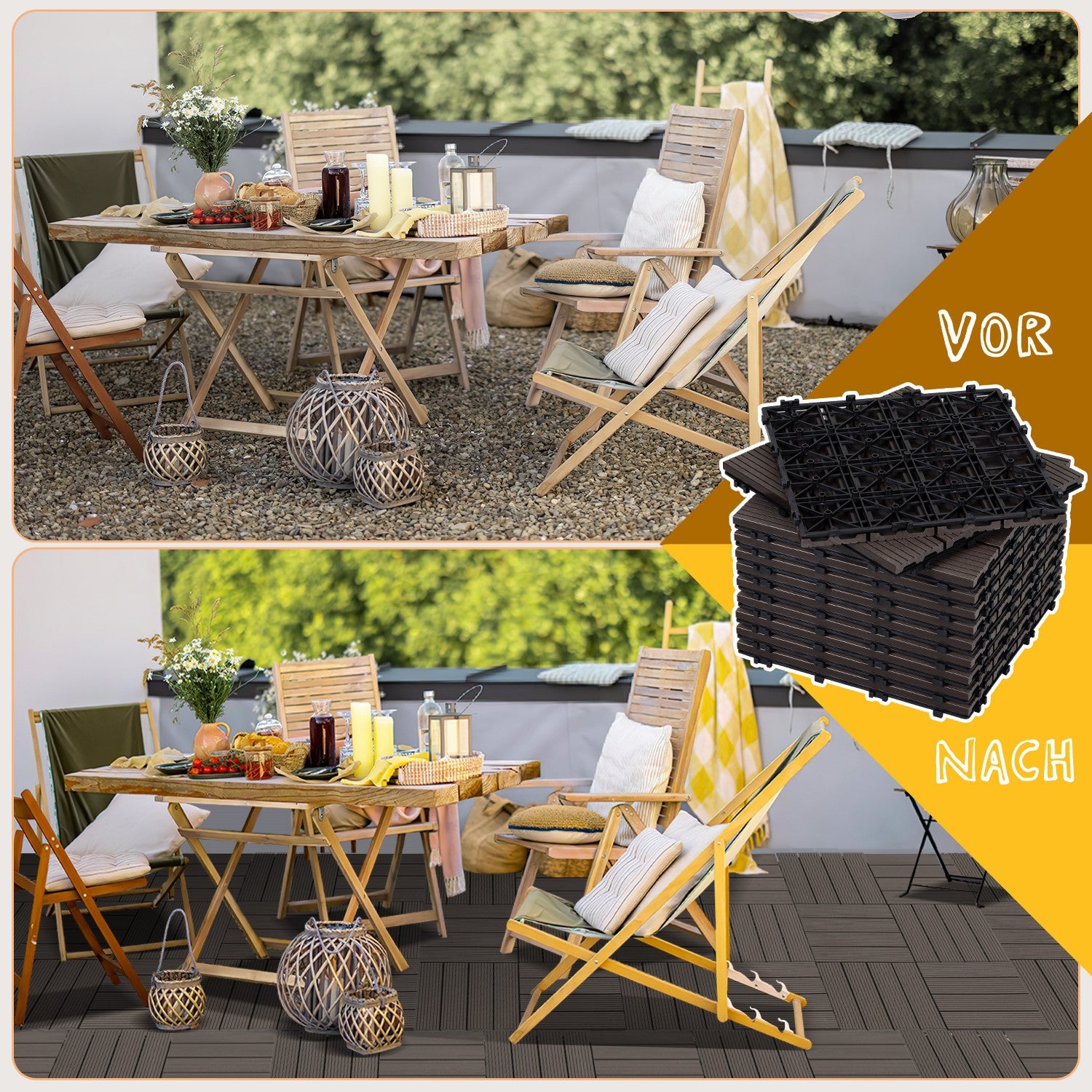 Cosmo Go WPC Terrassenfliesen Klickfliese 30x30cm 11stk