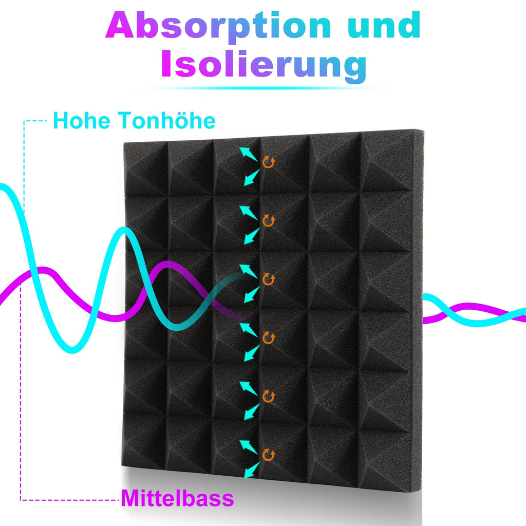Cosmo Go Akustikschaumstoff Selbstklebend 3D Hochdichte Pyramide