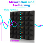 Cosmo Go Akustikschaumstoff Selbstklebend 3D Hochdichte Pyramide