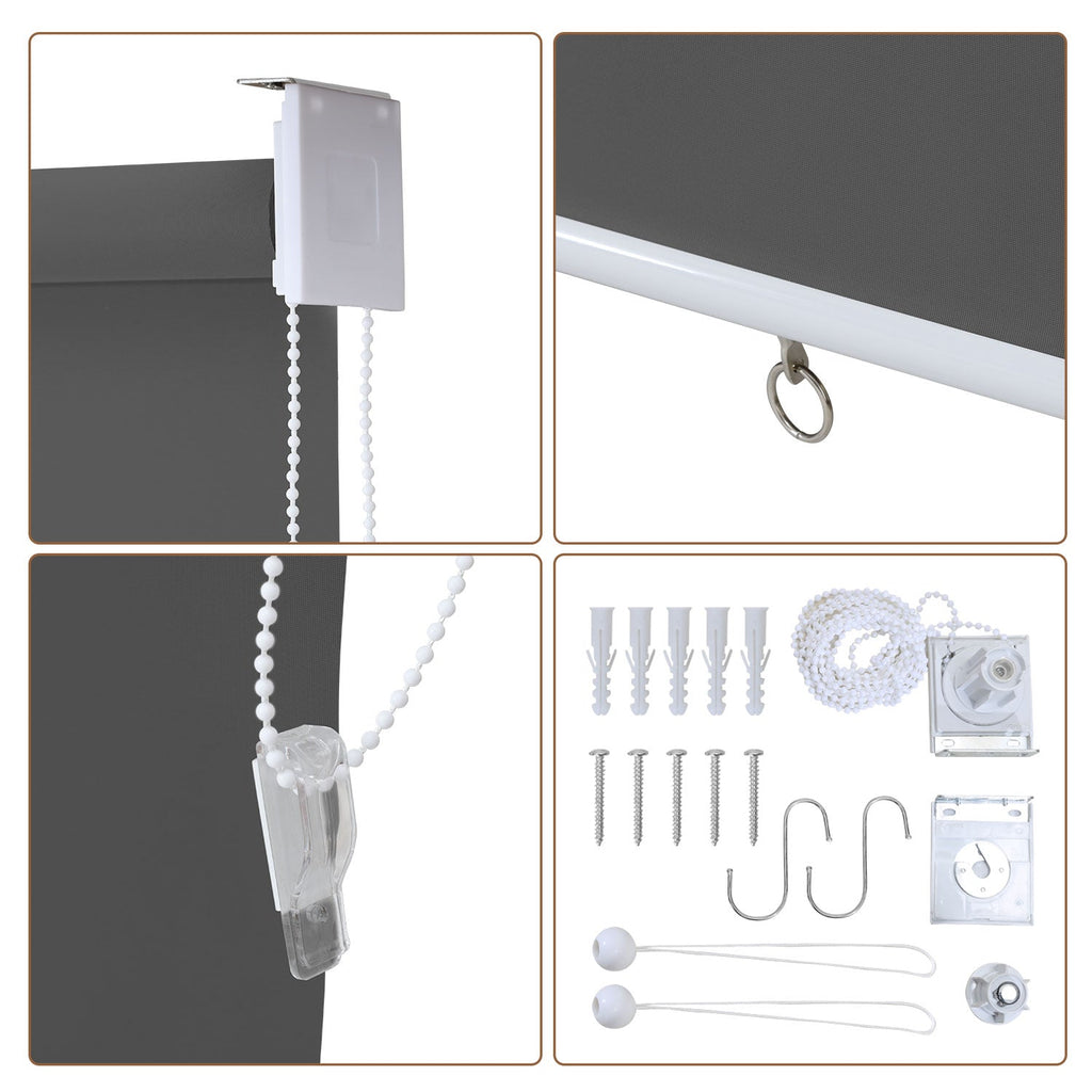 Cosmo Go Senkrechtmarkise AußenRollo Dunkelgrau/Hellgrau