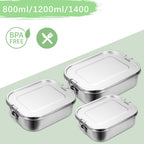 Cosmo Go Brotdose Edelstahl Lunchbox 800+1200+1400ml Kombi-Set
