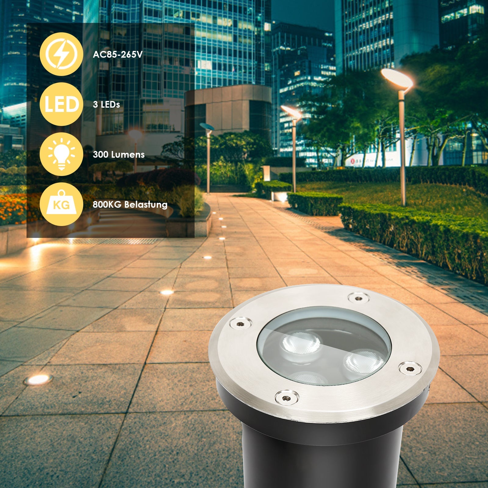 Cosmo Go Bodeneinbaustrahler Aussen Led 3W Warmweiß