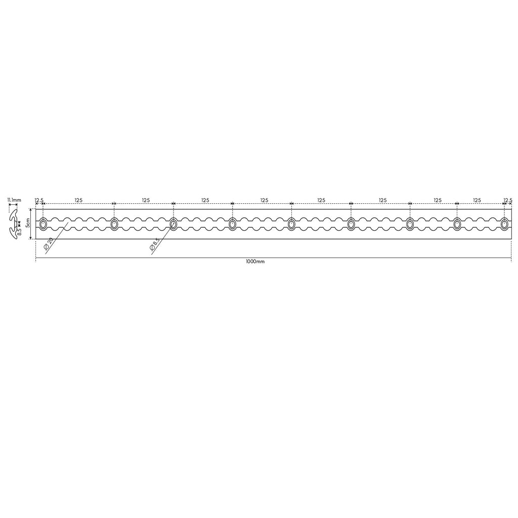 Cosmo Go Airlineschiene 4x 1m Aluminium für Wohnmobile und LKW