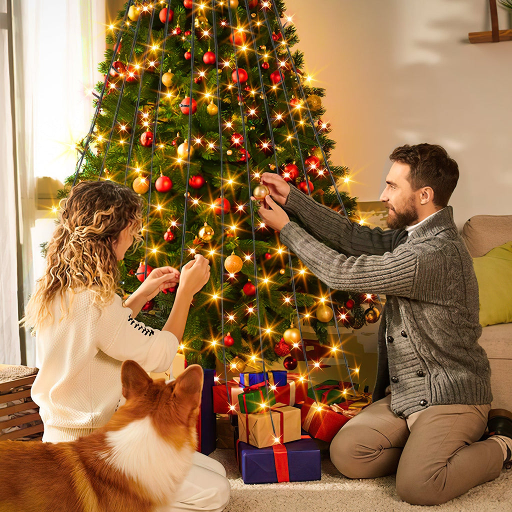 Cosmo Go LED Christbaumbeleuchtung mit Ring 280 LEDs Warmweiß IP44