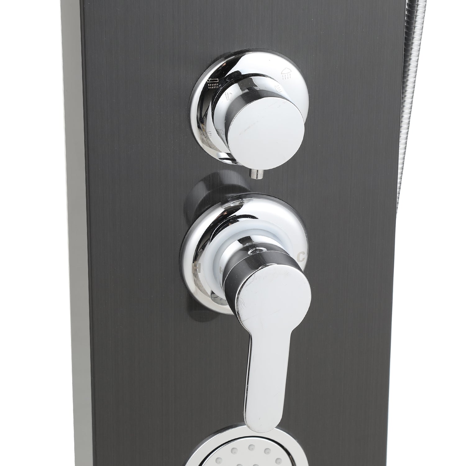 Cosmo Go Duschpaneel Wandduschpaneel 5 Funktionen Edelstahl Schwarz