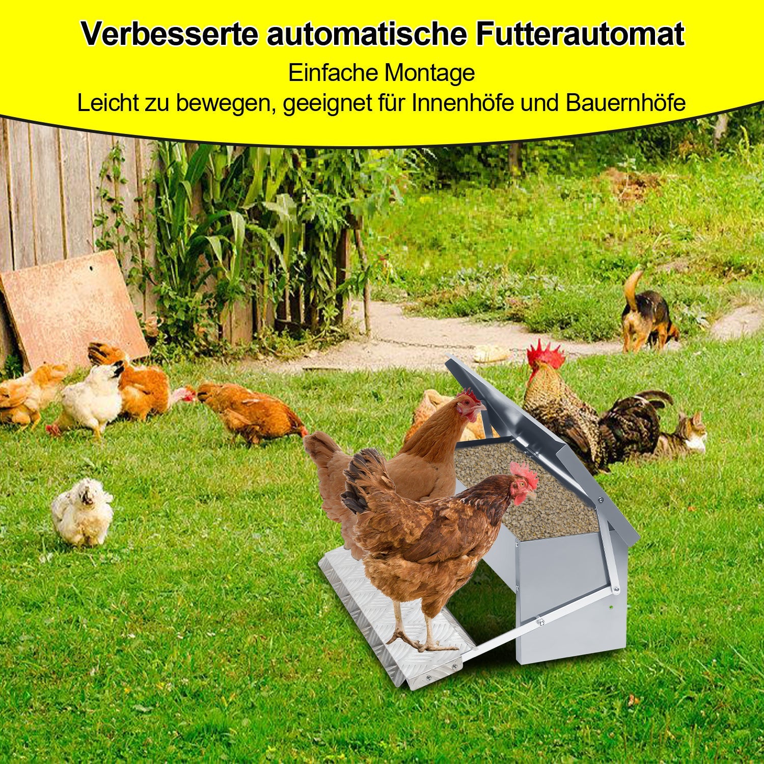 Cosmo Go Futterautomat für hühner Fußpedal selbstöffnender 5kg