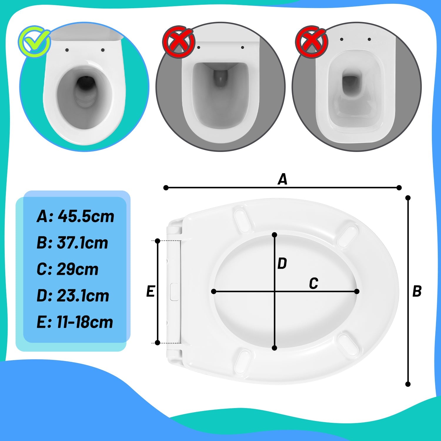 Cosmo Go Toilettendeckel WC Sitz mit Absenkautomatik O-Form