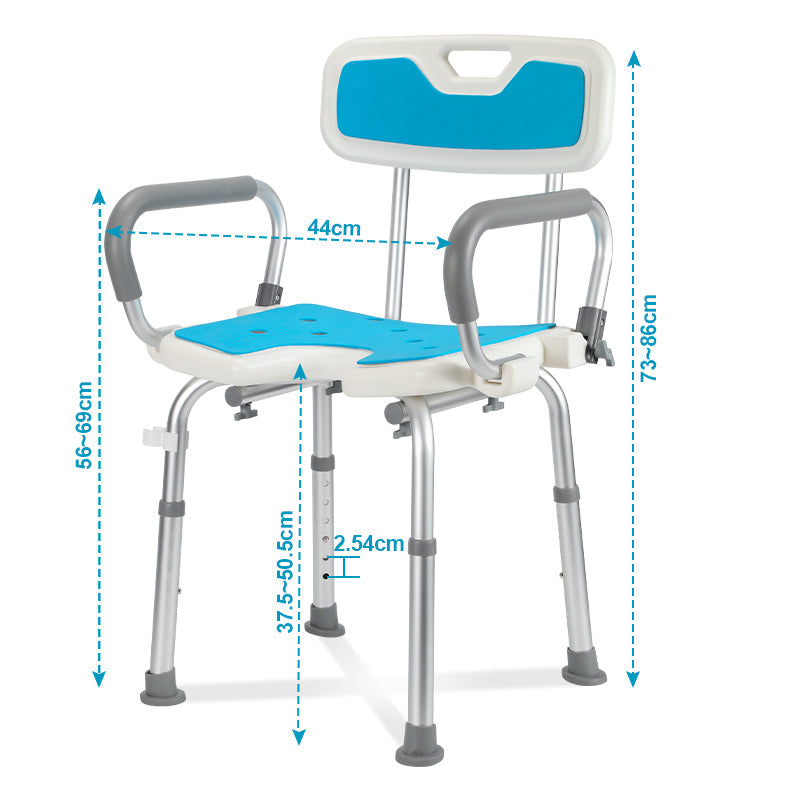 Cosmo Go Duschhocker Duschsitz mit Hochklappbare Armlehne