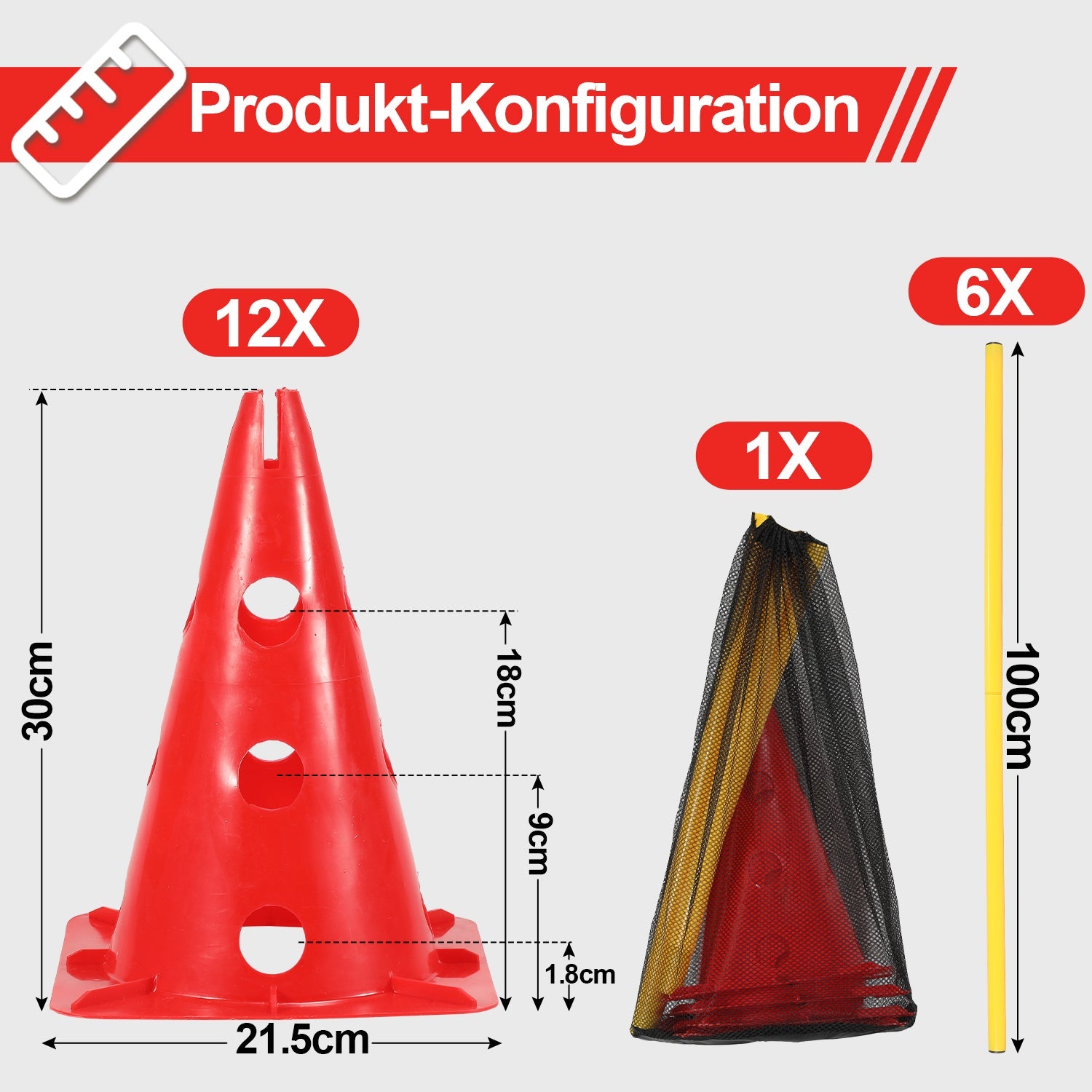 Cosmo Go 6er Steckhürdenset Agility Trainingsgerät