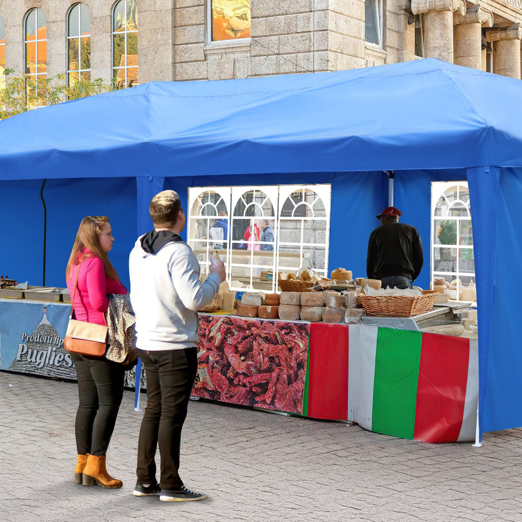 Cosmo Go Pop-Up Pavillon Gazebo mit Zentralverriegelung 3x6m mit Seiten