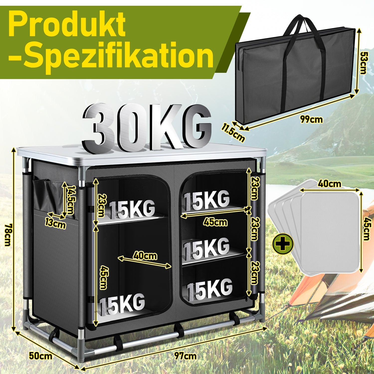 Cosmo Go Campingküche Campingschrank Faltschrank