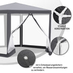 Cosmo Go Pavillon Gartenzelt mit Moskitonetz Wasserdicht 6-eckig