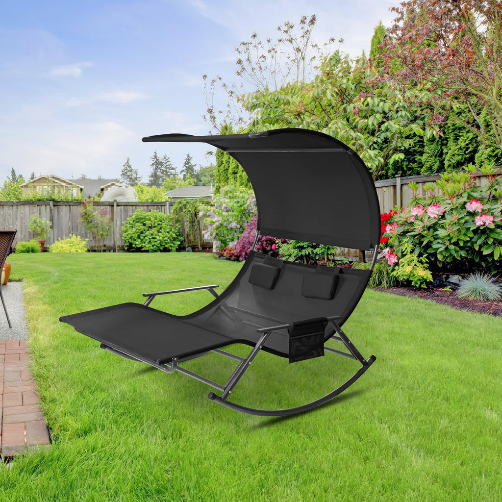 Cosmo Go Doppelliege Sonnenliege mit Sonnendach Outdoor