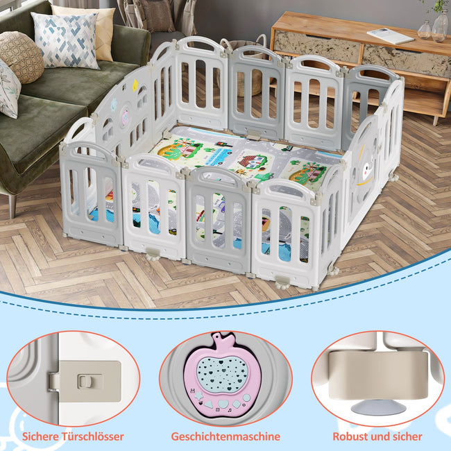 Cosmo Go Laufstall baby Faltbares mit Kriechmatte und Geschichtenbox Main Image