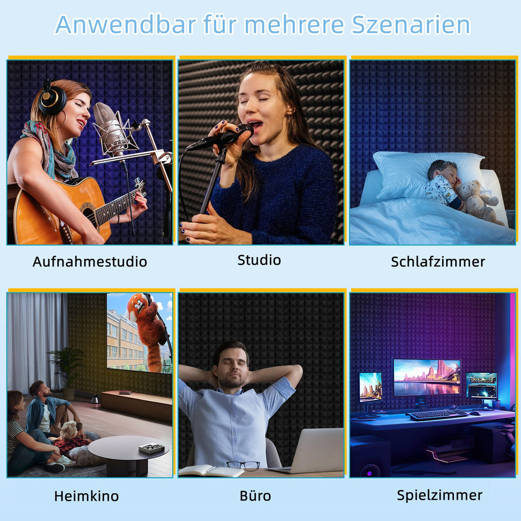 Cosmo Go Akustikschaumstoff Selbstklebend 3D Hochdichte Pyramide