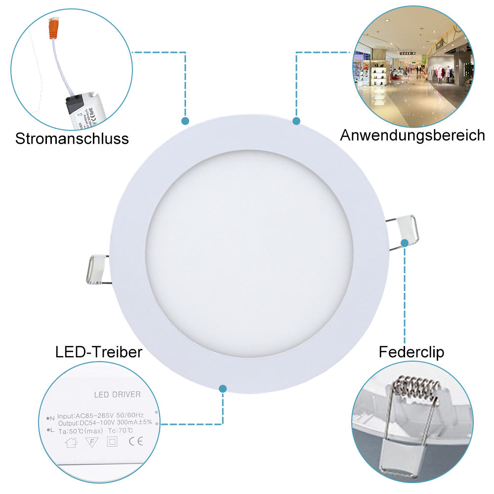 Cosmo Go LED Einbaustrahler 6W/9W/12W/18W  IP44