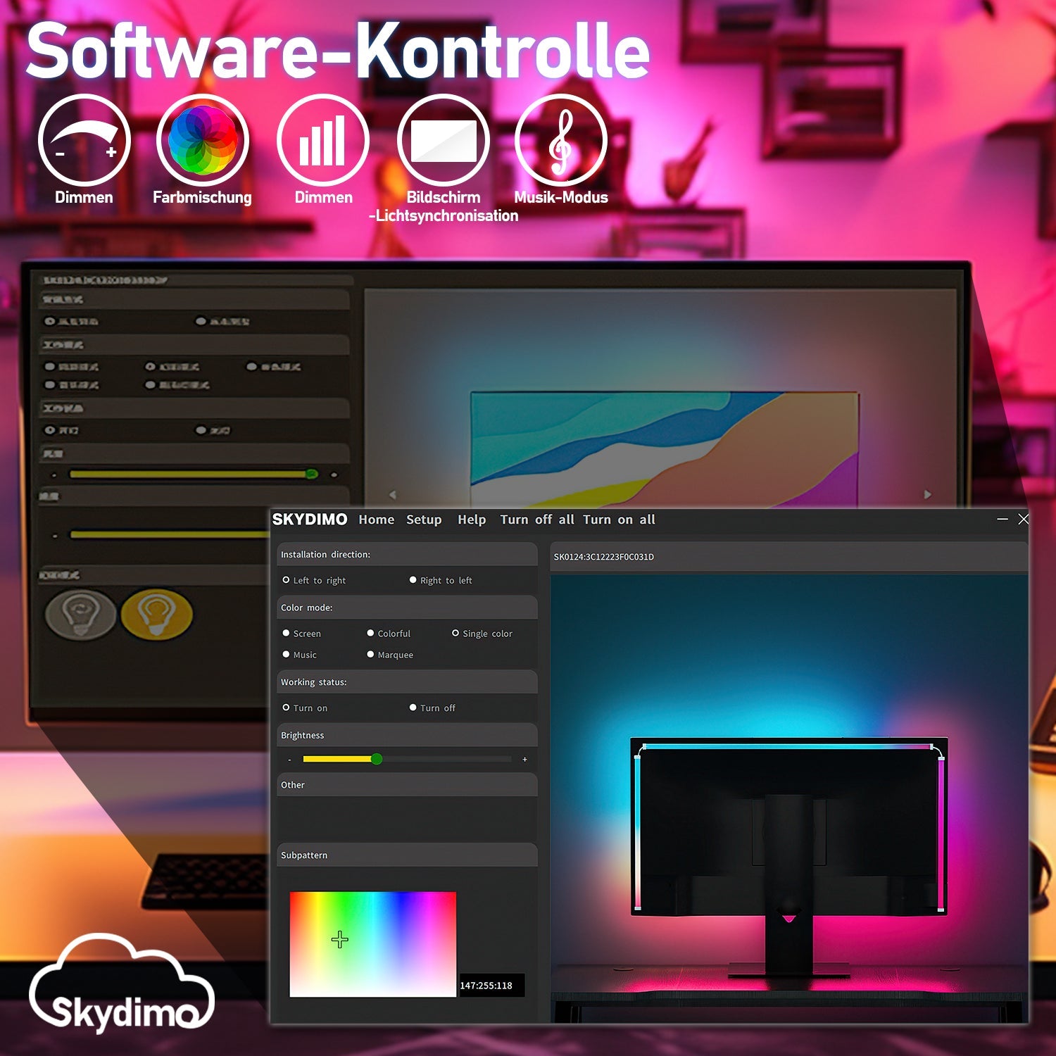 Cosmo Go Neon LED Strip RGBIC LED Streifen für PC-Monitor