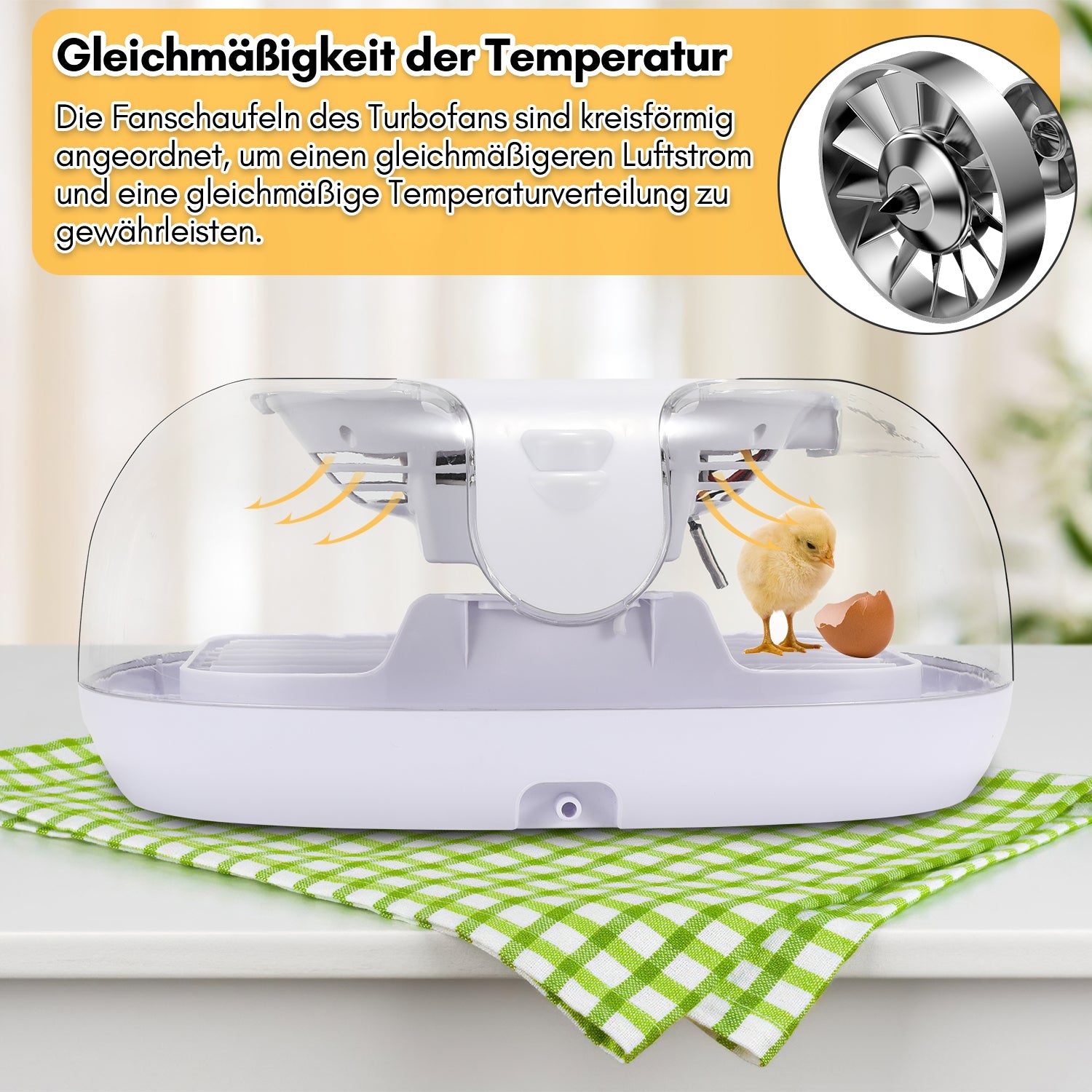 Cosmo Go Brutautomat Vollautomatisch Inkubator für Hühner 16 Eier