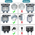 Cosmo Go Außensteckdose Wasserdicht Doppelsteckdose IP66