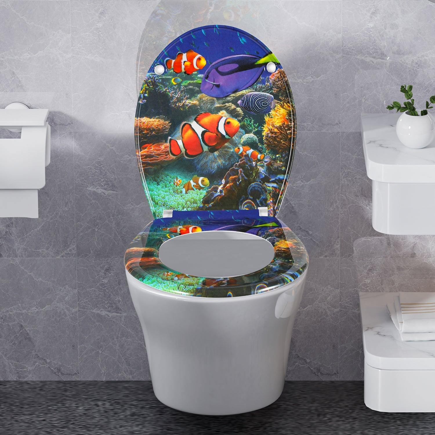 Cosmo Go Toilettendeckel WC Sitz mit Absenkautomatik O-Form