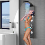 Cosmo Go Duschpaneel Wandduschpaneel 5 Funktionen Edelstahl Schwarz