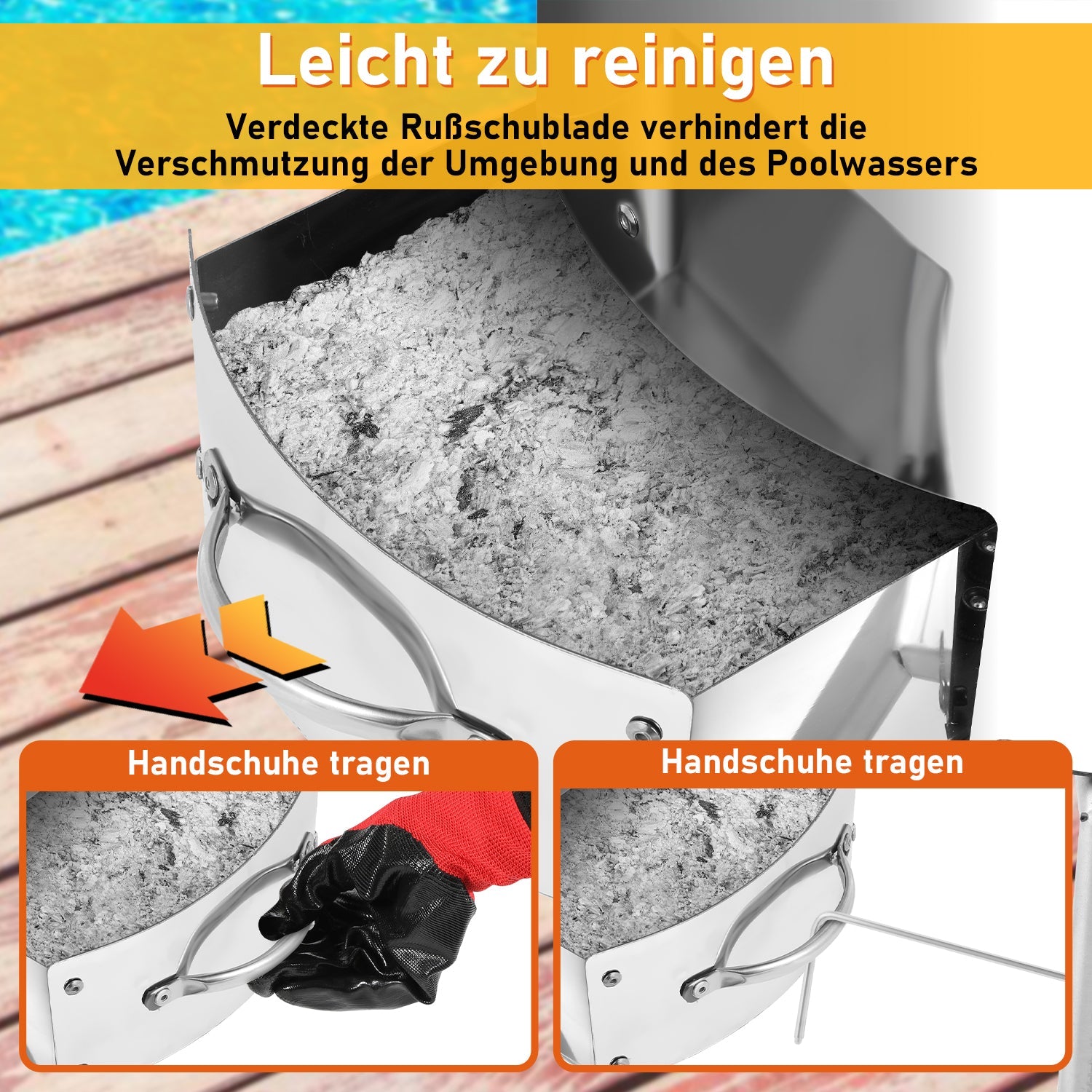 Cosmo Go Poolheizung Brennholz Feuer Feuertonne Edelstahl