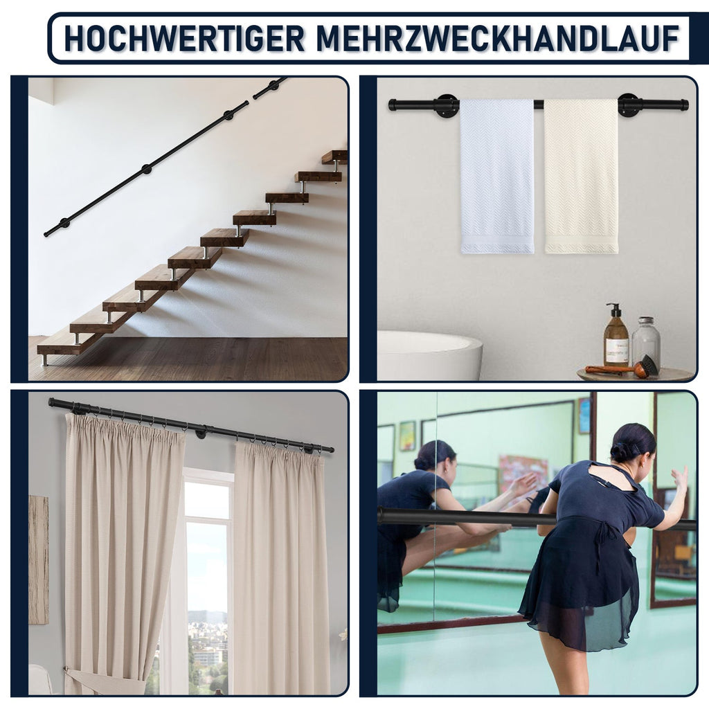 Cosmo Go Handlauf Treppe Edelstahl Handlauf Schwarz