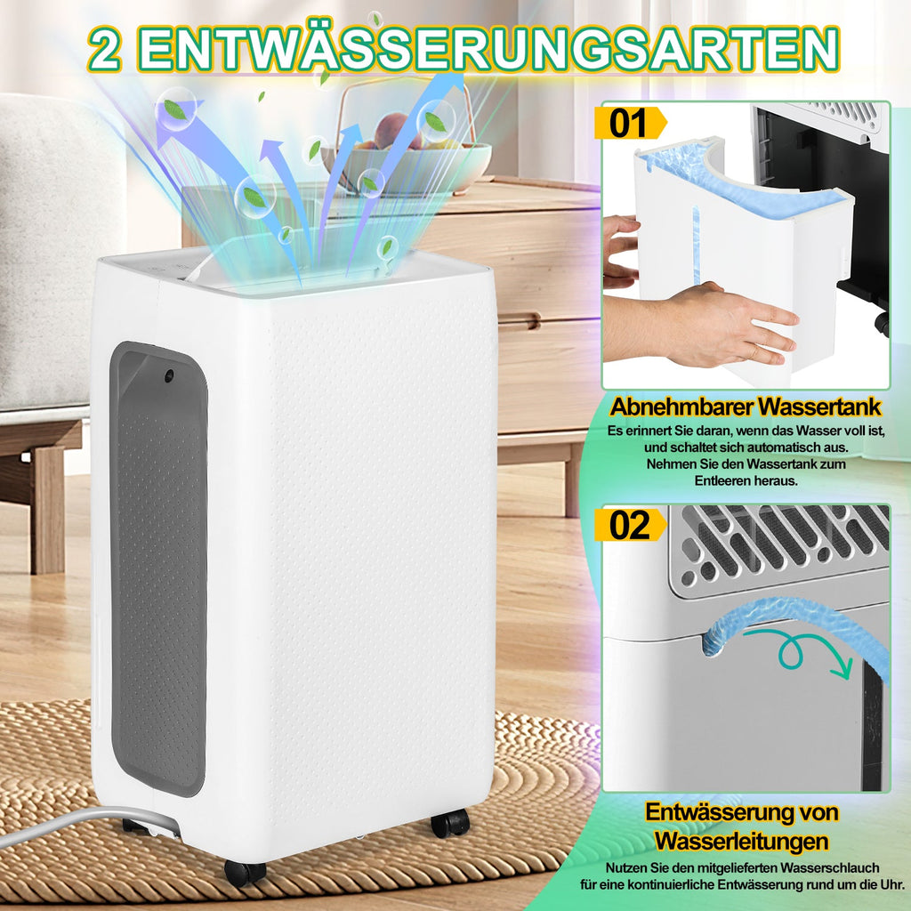 Cosmo Go Luftentfeuchter 26L mit Timerfunktion, Wäschetrockungsfunktion, Abtaufunktion