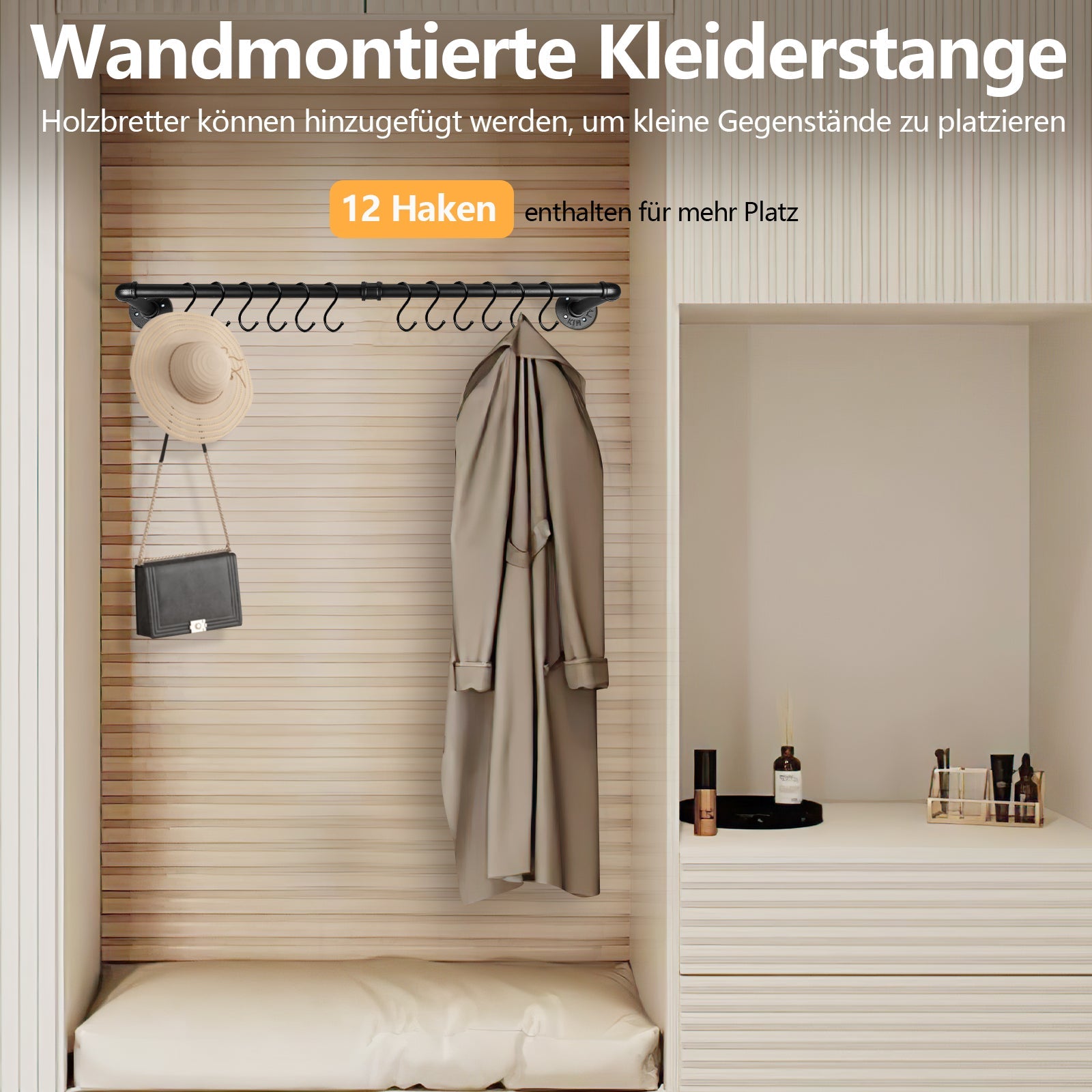 Cosmo Go Kleiderstange Wandmontage 92cm