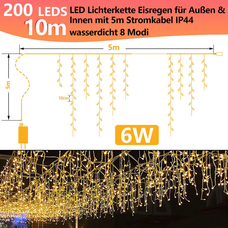 Cosmo Go LED Eisregen Lichterkette 200/400/600 LEDs