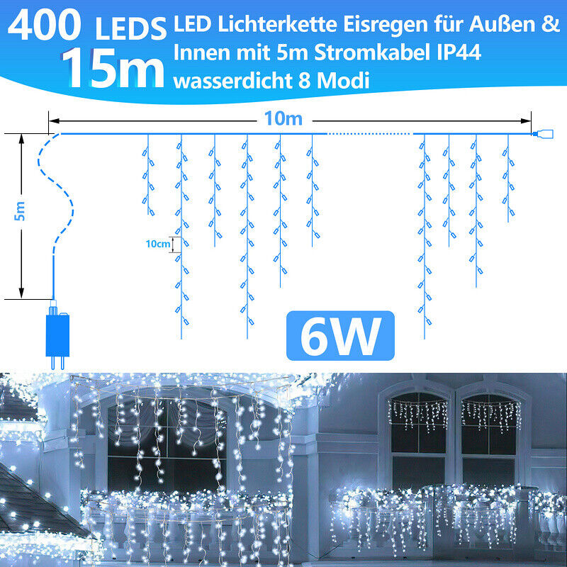 Cosmo Go LED Eisregen Lichterkette 200/400/600 LEDs