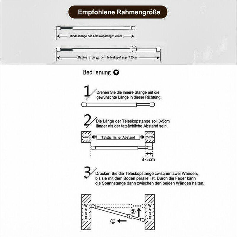 Cosmo Go Teleskopstange Duschstange 70-260cm